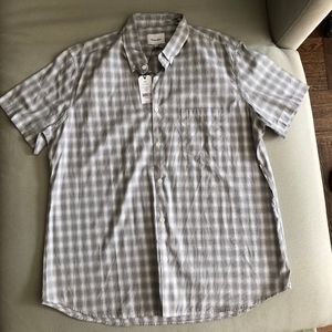 Steven Alan short sleeve grey check shirt NWT
